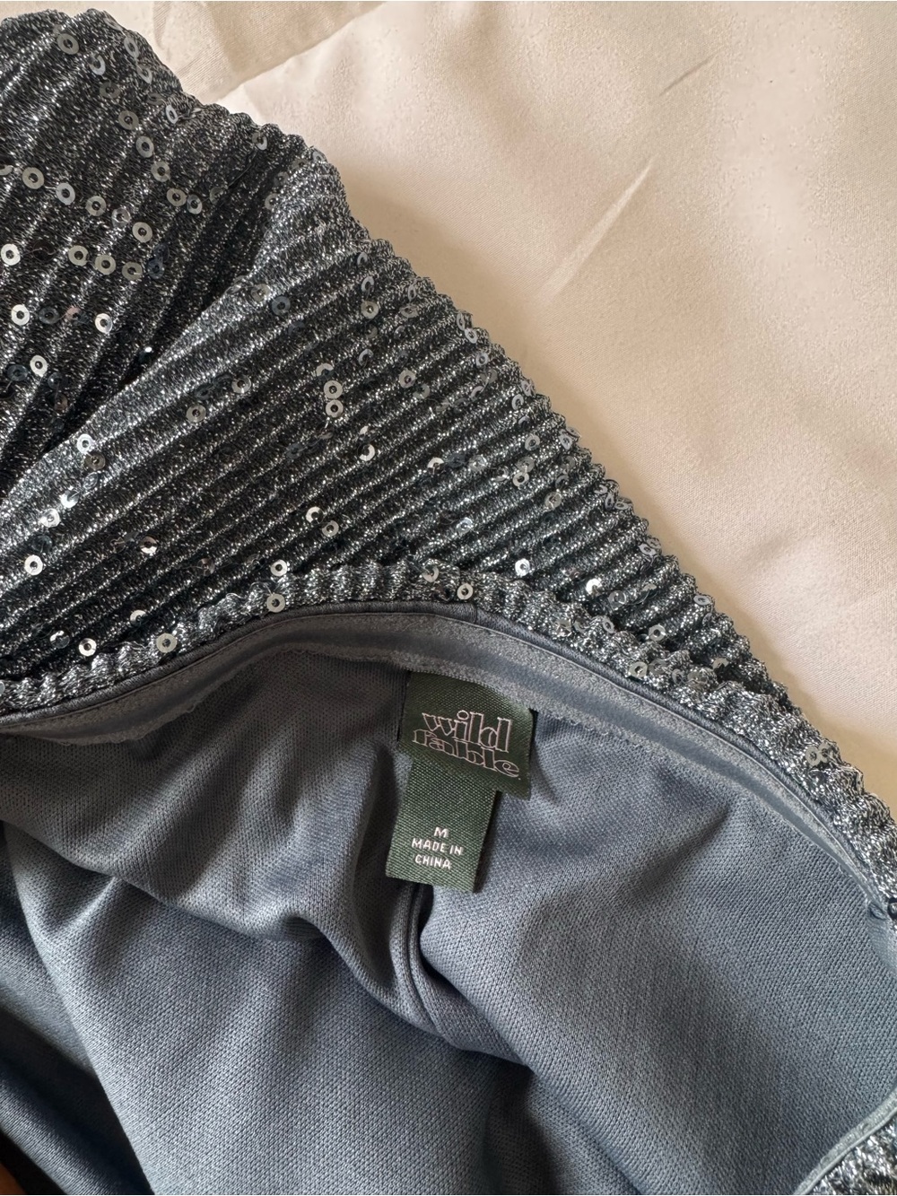 wild fable Strapless Sequin Wide-Leg Jumpsuit in Slate Blue - Picture 3 of 7